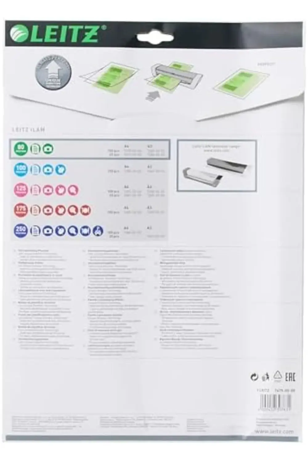 buybeam UDT Laminasyon Poşeti, A4, 80 mikron, 25 adet, Şeffaf pol