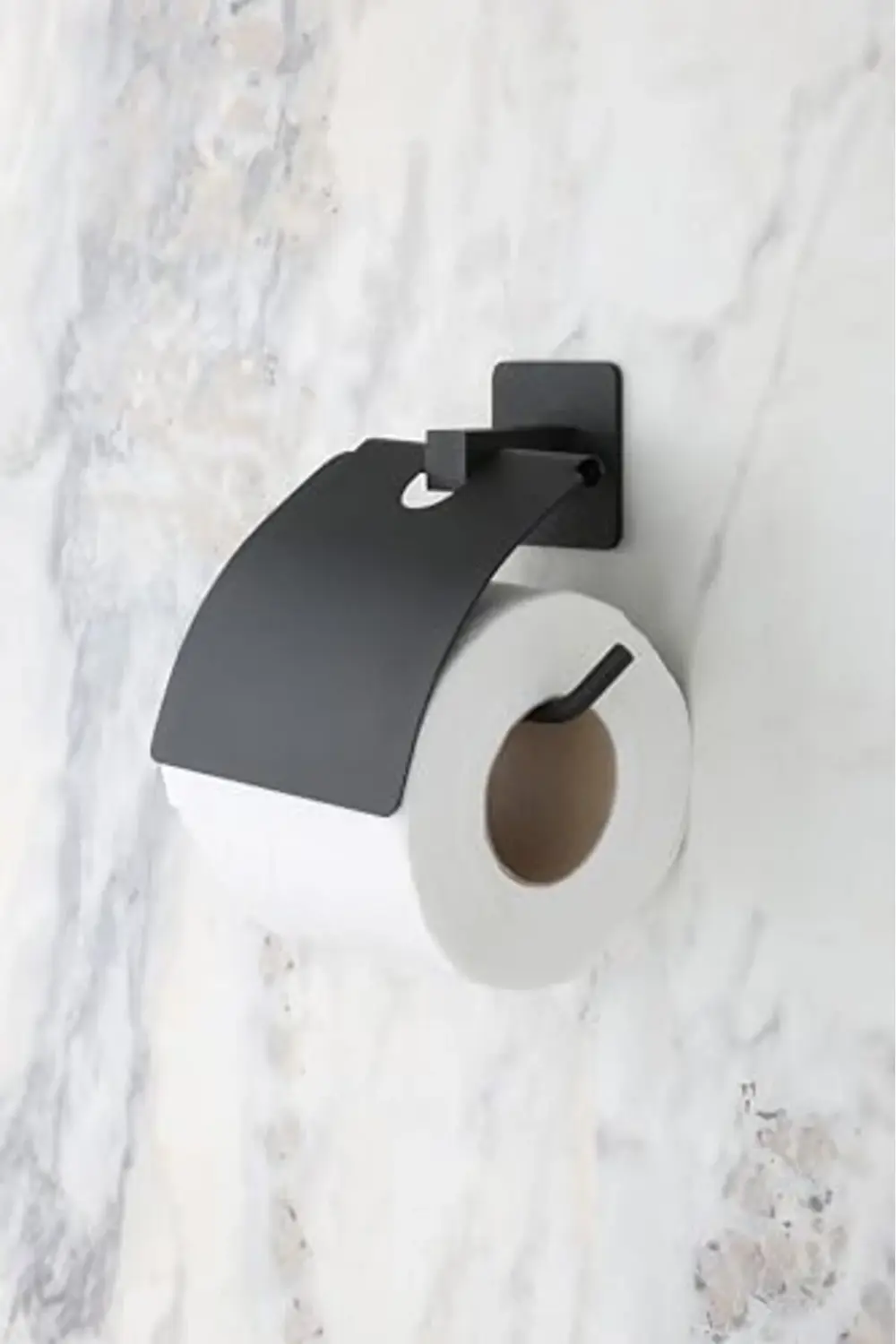 buyflair Kare Siyah Yapışkanlı Kapaklı Tuvalet Kağıtlığı Wc Kağıt