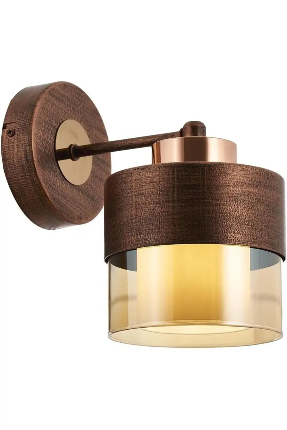 buyglint AP-60193-1CPR Bakır Patina E27 Metal Cam 14x19cm flashli