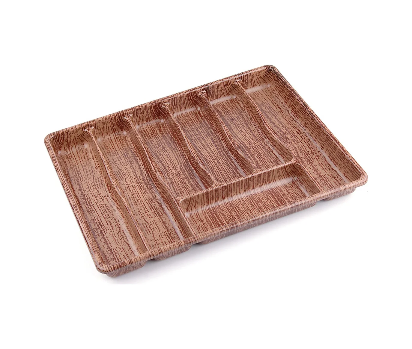 Büyük - Ahşap Renk - 7 Bölmeli Çekmece İçi Kaşıklık 50x37cm 5224 