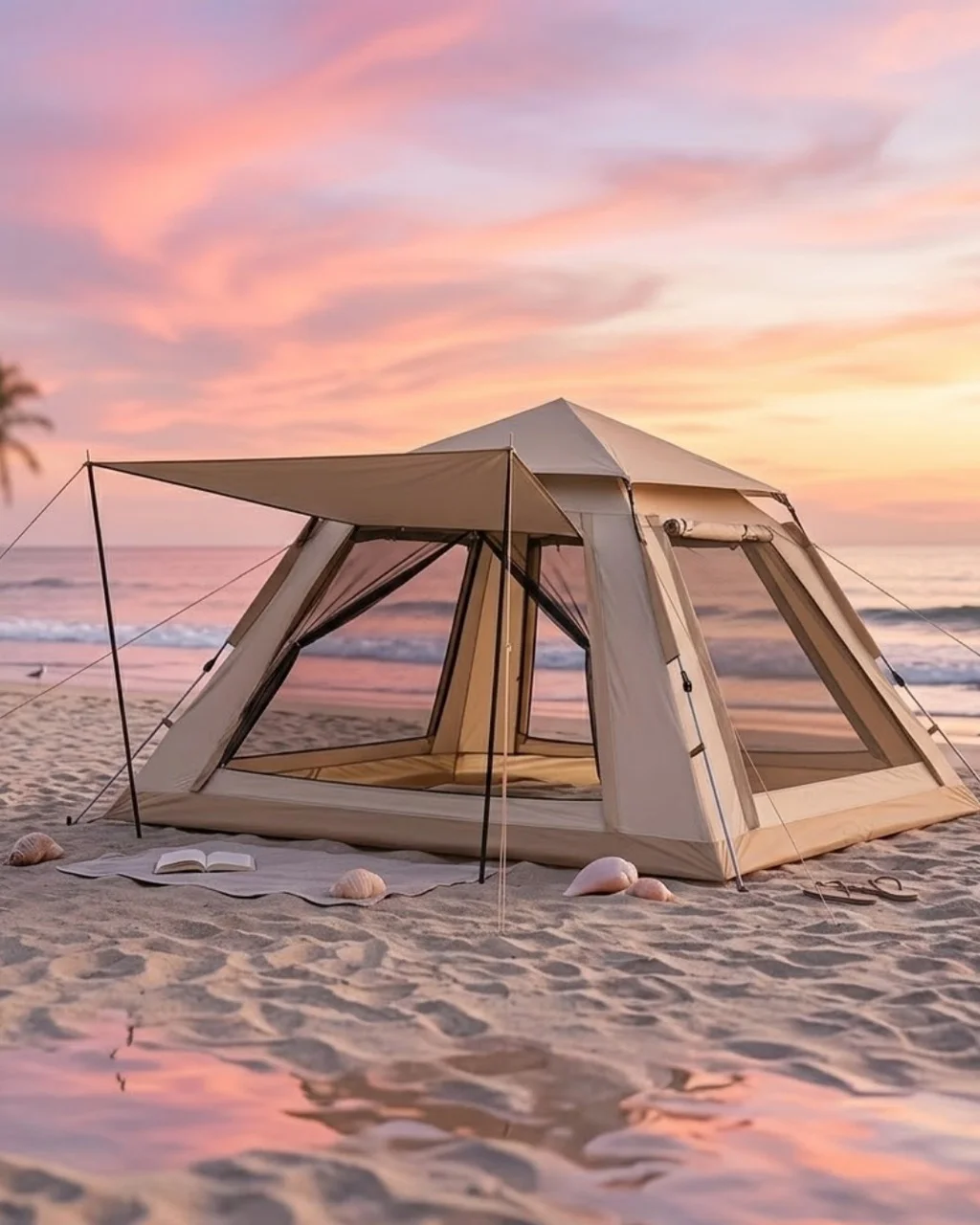 Büyük Aile Kamp Çadırı 240x240x160 Cm Gölgelikli 6 Kişilik Outdoor Çadır - Lisinya Diğer