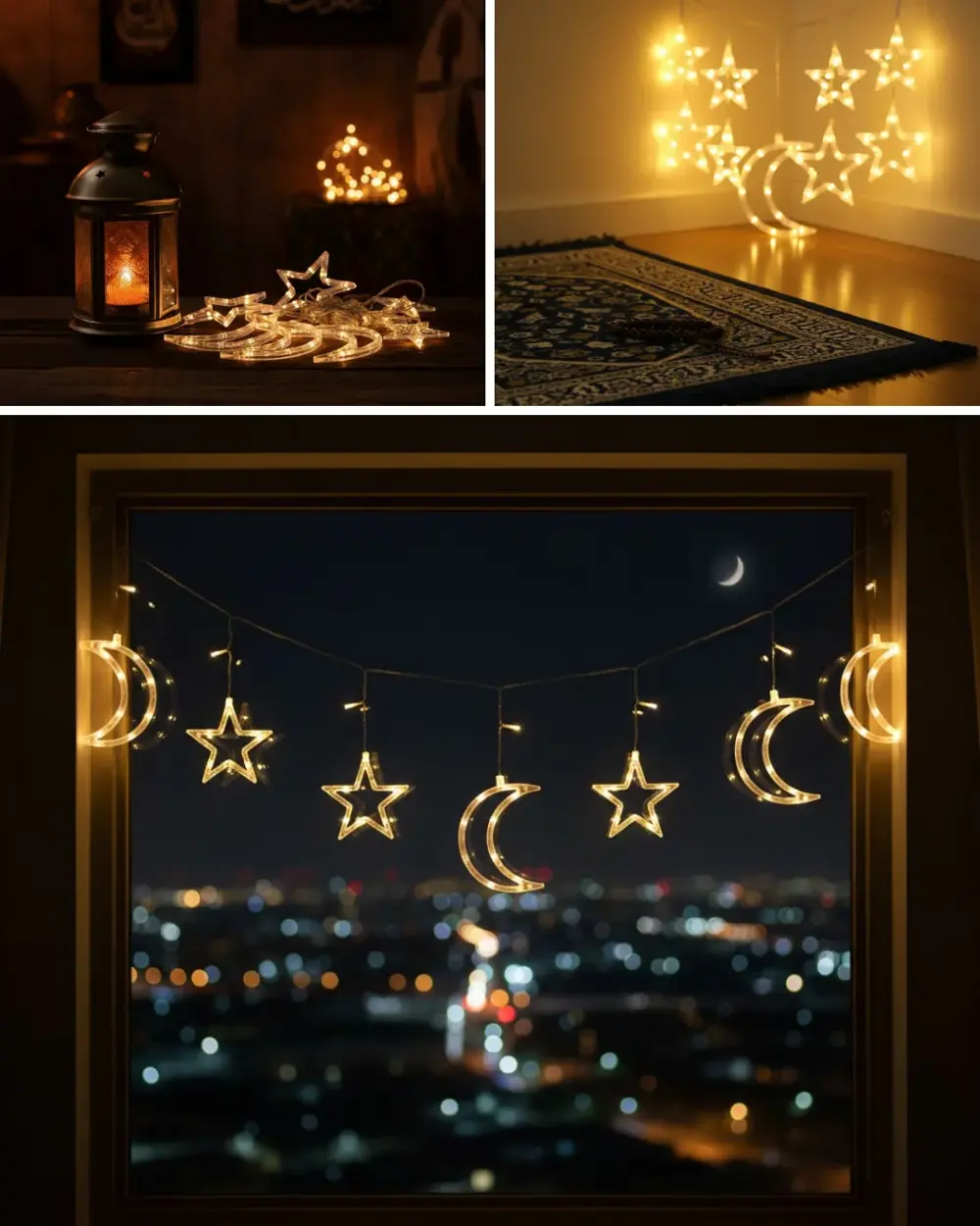 Büyük Ay Yıldız Led Ramazan Süsü Dekoratif Işık