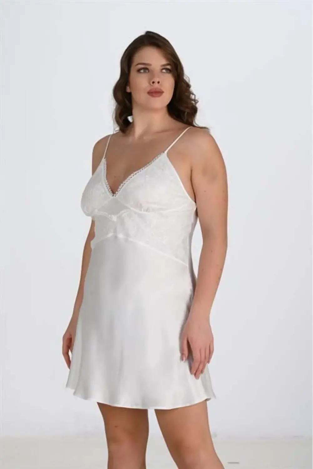 Büyük Beden 2li Ekru Sabahlık Takımı Büyük Beden 2li Ekru Sabahlık Takımı