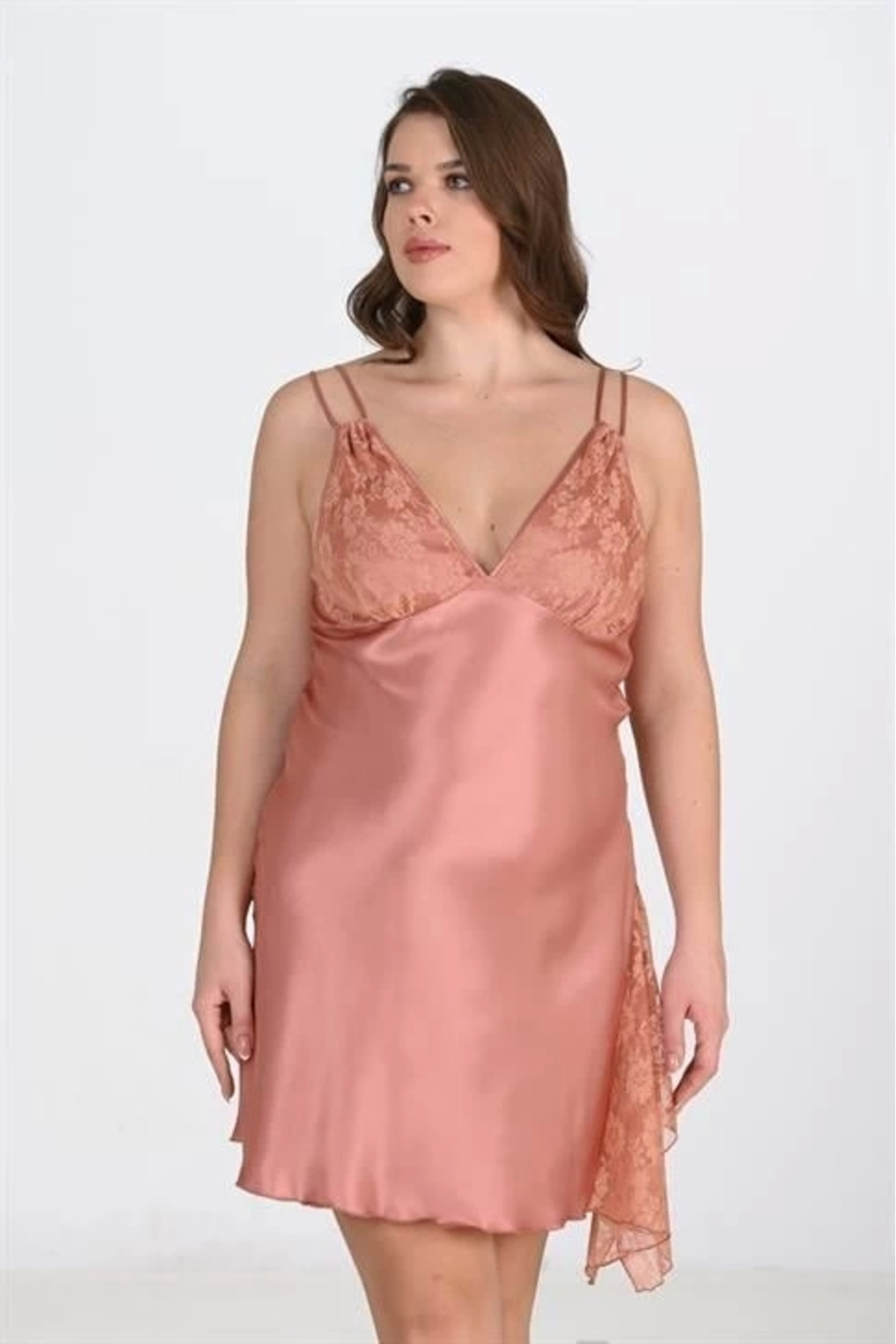 Aria's Closet Büyük Beden Bakır Gecelik 2109 Aria's Closet Büyük Beden Bakır Gecelik 2109