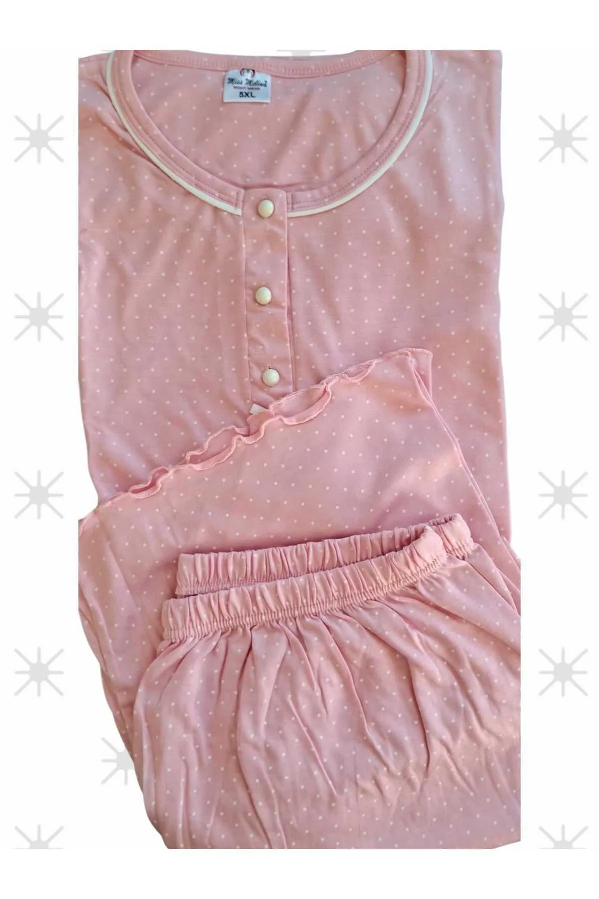 Büyük Beden Bambu Kadın Kapri Pijama Takımı