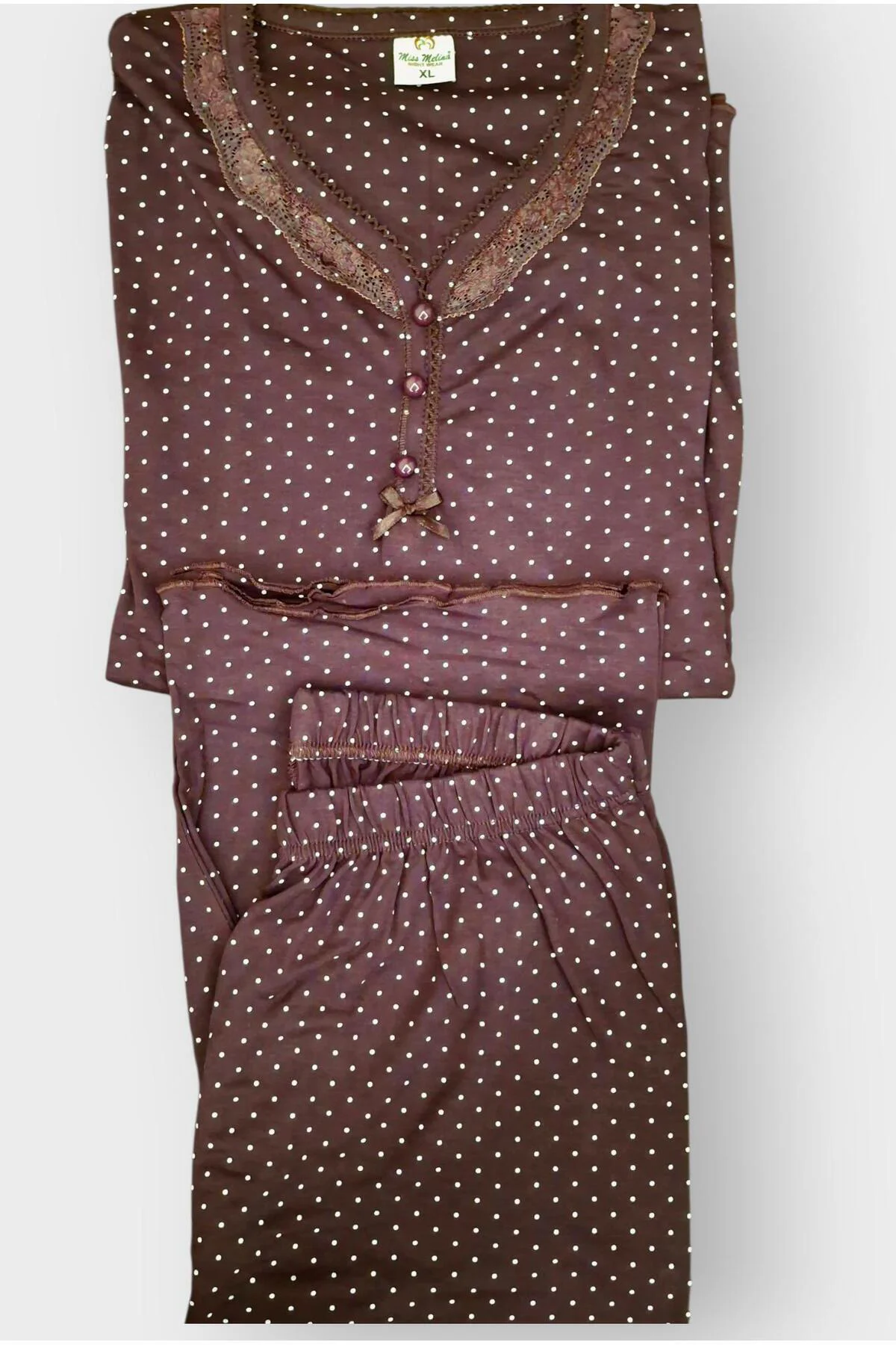 Büyük Beden Bambu Kadın Kapri Pijama Takımı Mürdüm