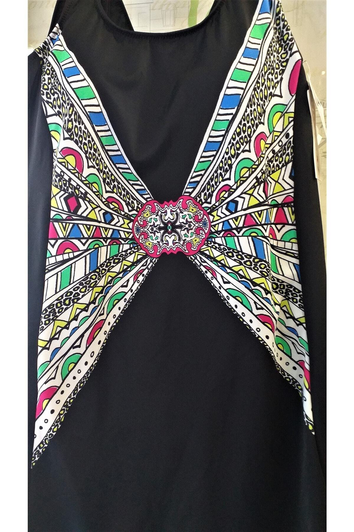 Sunsurf Büyük Beden Elbise Mayo Siyah