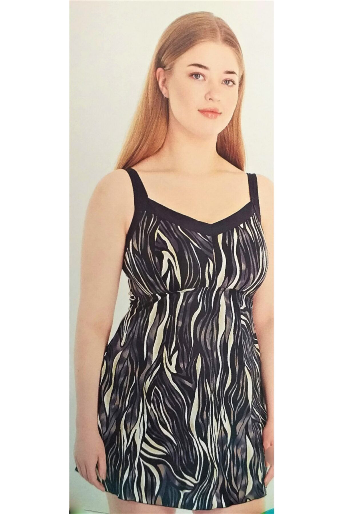 Sunsurf Büyük Beden Elbise Mayo Siyah