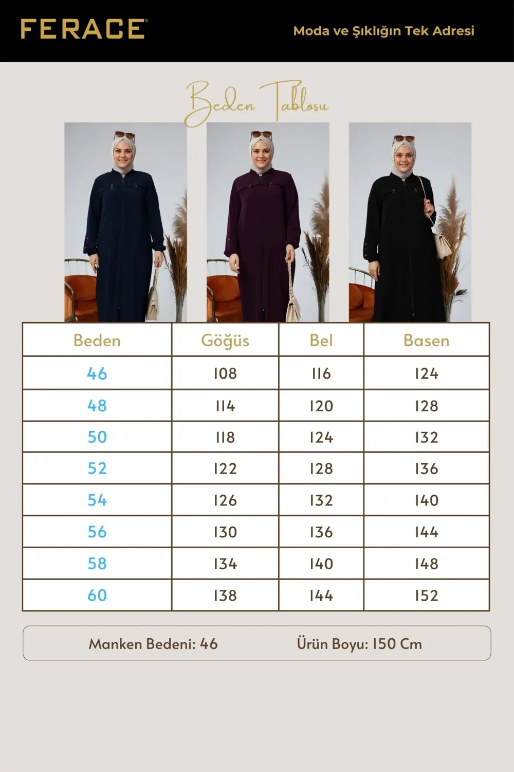 Buyuk Beden Giyim Kadin Tesettur Uzun Ferace Kolları Düğme Detayl