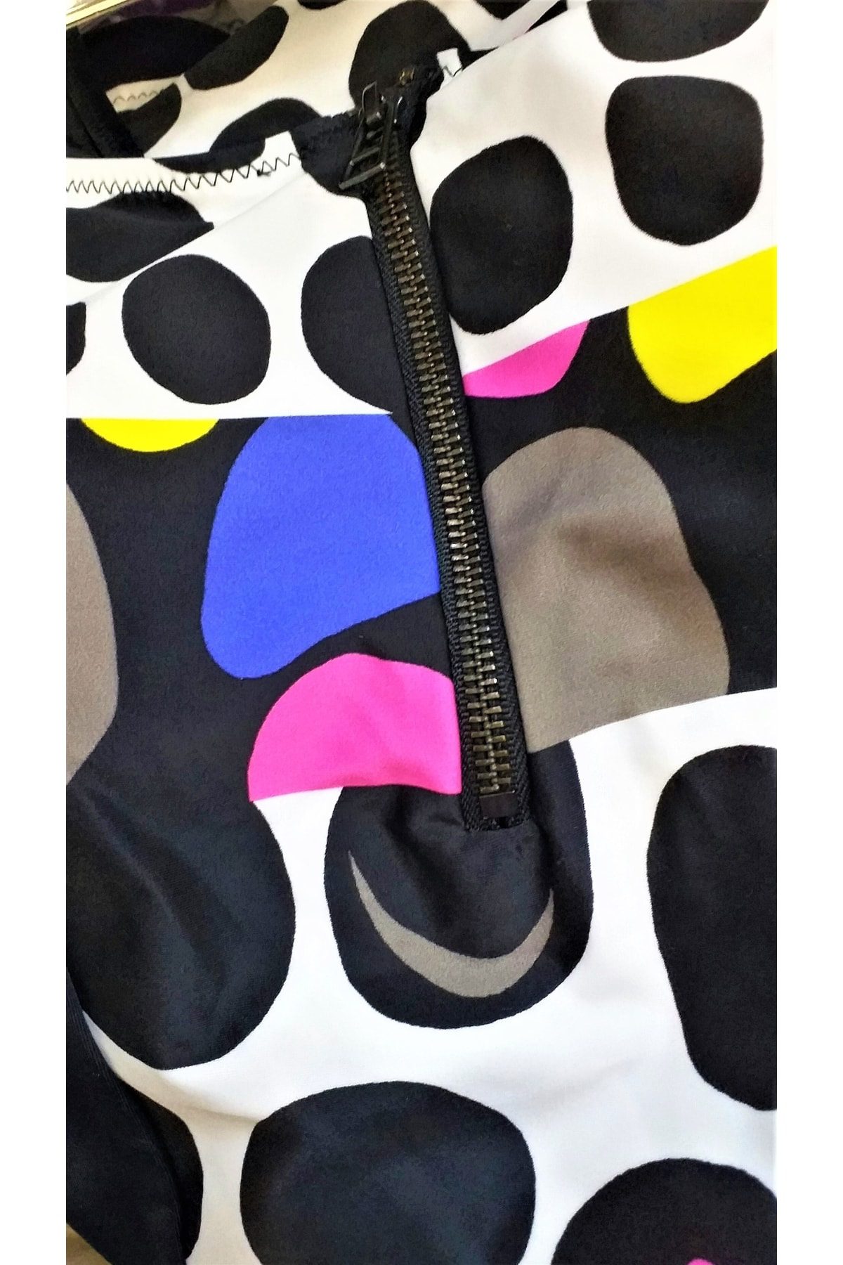 Sunsurf Büyük Beden Mayo Fermuarlı Siyah