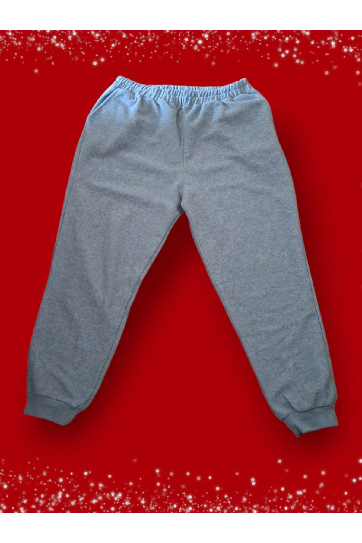 Dowry Büyük Beden Pamuklu Polar Kadın Pijama Altı Gri 4Xl