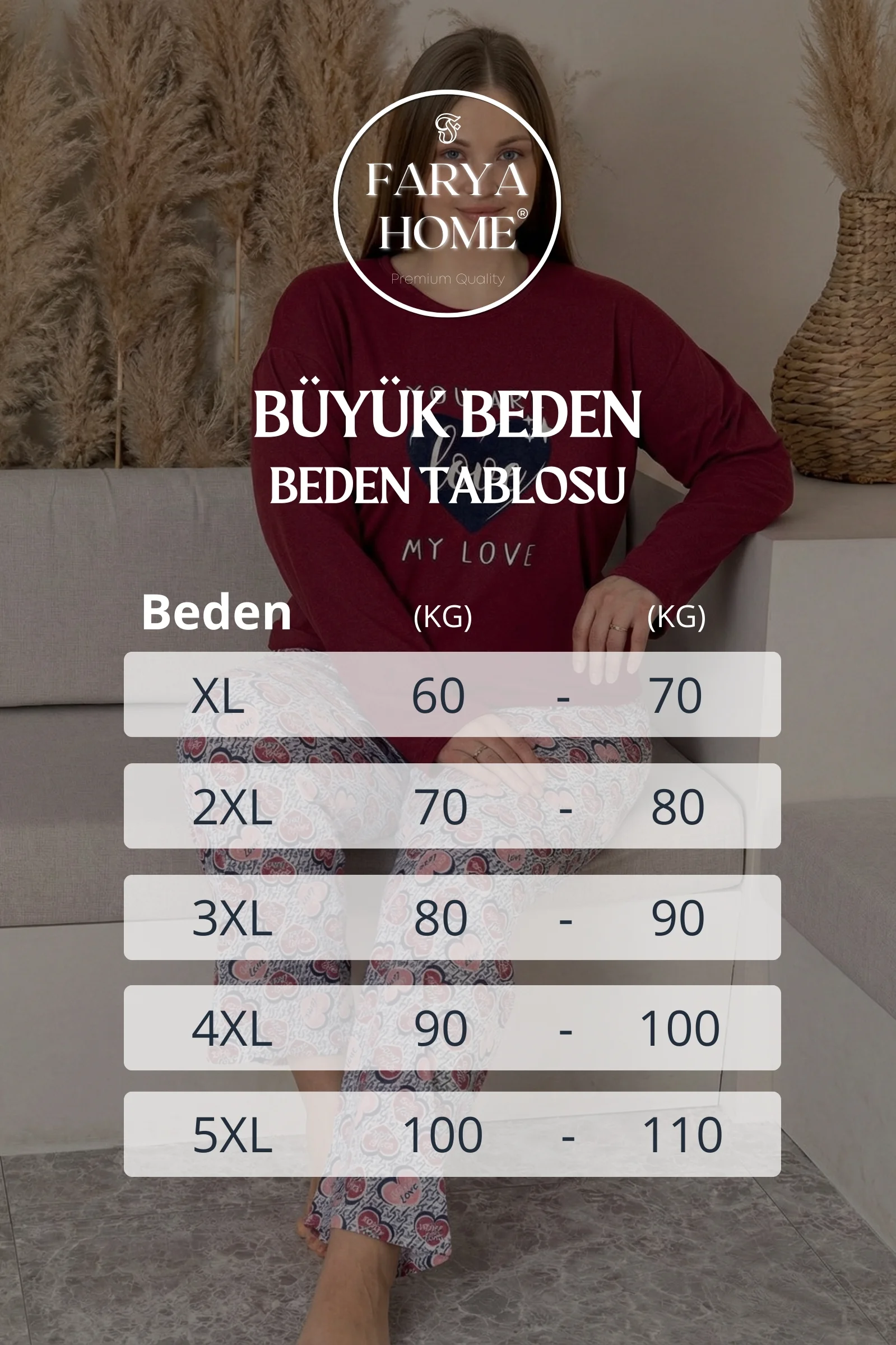 Büyük Beden Pamuklu Desenli Uzun Kollu Pijama Takımı, Bordo, XL Büyük Beden Pamuklu Desenli Uzun Kollu Pijama Takımı, Bordo, XL Fiyatı, Yorumları ve Özellikleri