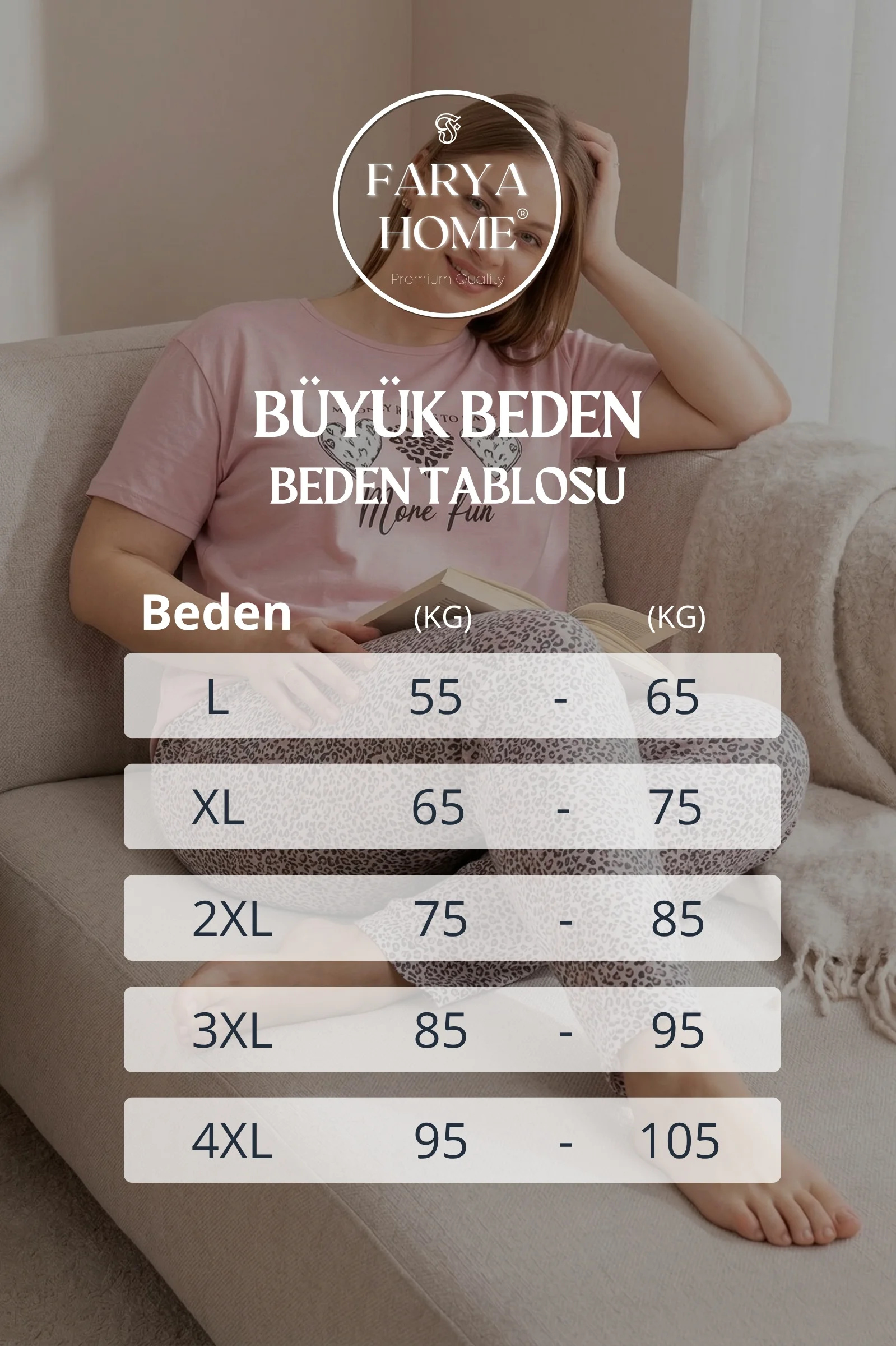 Büyük Beden Pamuklu Desenli Anne Kalıp Kısa Kollu Pijama Takımı, Leopar, L