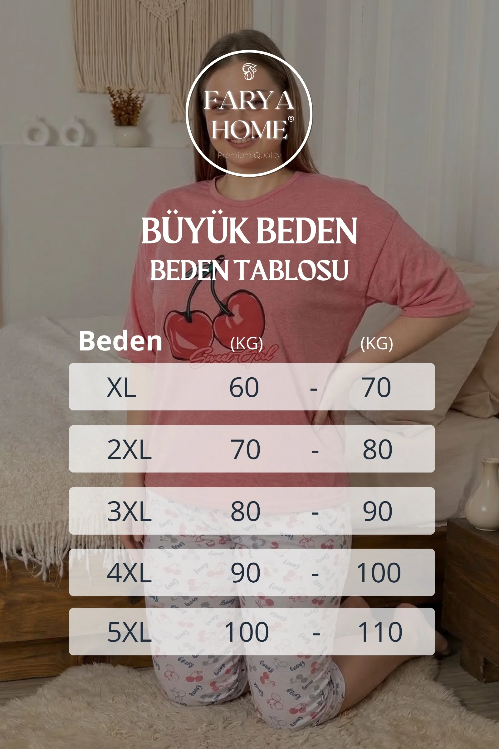 Büyük Beden Pamuklu Desenli Kısa Kollu Bermuda Kapri Pijama Takımı, Yavruağzı, XL Büyük Beden Pamuklu Desenli Kısa Kollu Bermuda Kapri Pijama Takımı, Yavruağzı, XL Fiyatı, Yorumları ve Özellikleri