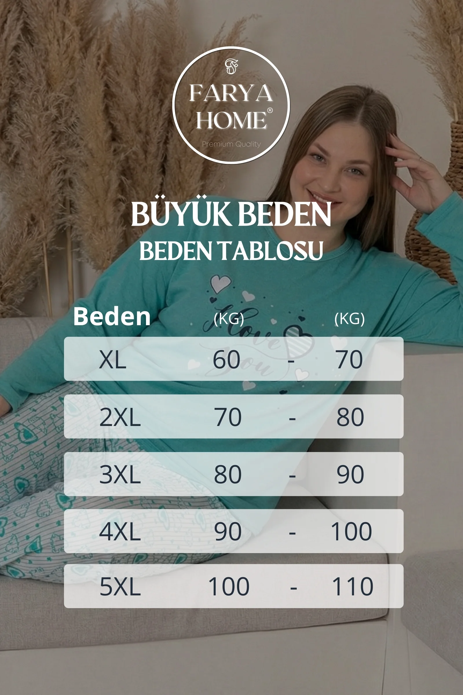 Büyük Beden Pamuklu Desenli Uzun Kollu Pijama Takımı, Mint, XL Büyük Beden Pamuklu Desenli Uzun Kollu Pijama Takımı, Mint, XL
