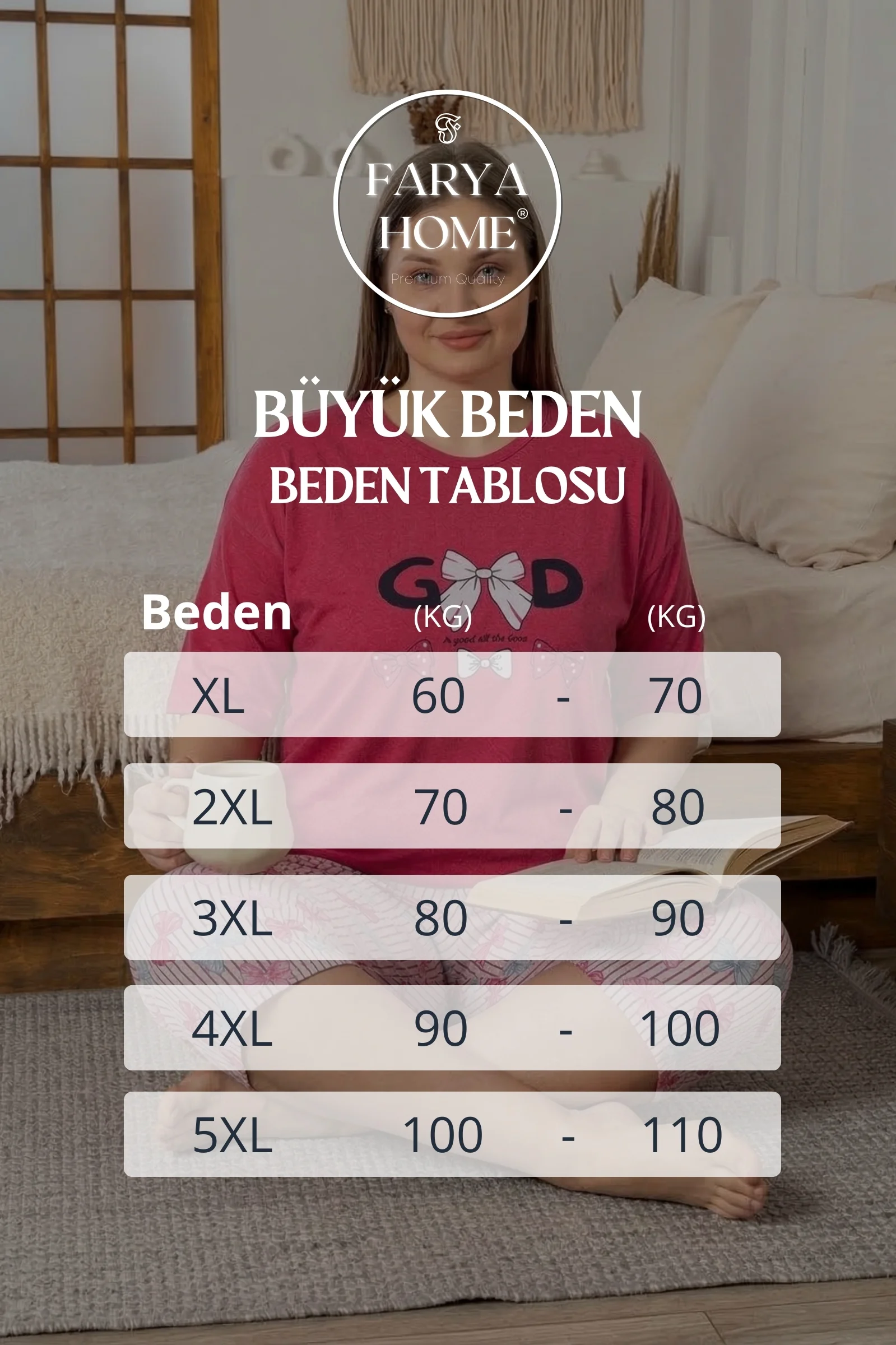 Büyük Beden Pamuklu Desenli Kısa Kollu Bermuda Kapri Pijama Takımı, Fuşya, 2XL Fiyatı, Yorumları ve Özellikleri