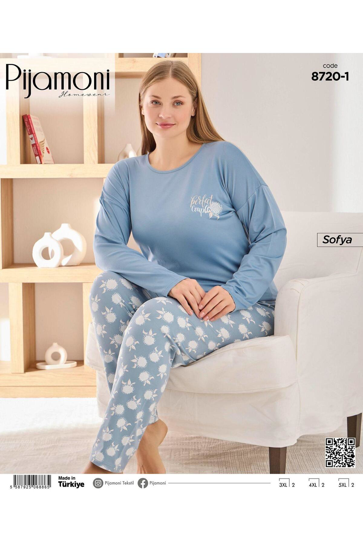 Pijamoni Büyük Beden Pijama Takimi