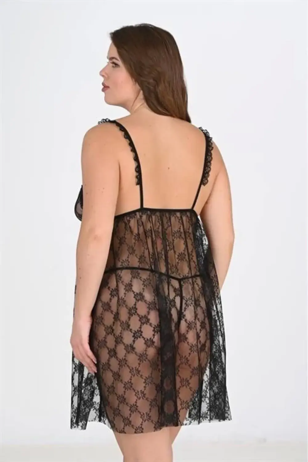 Büyük Beden Siyah Gecelik 3041 Büyük Beden Siyah Gecelik 3041