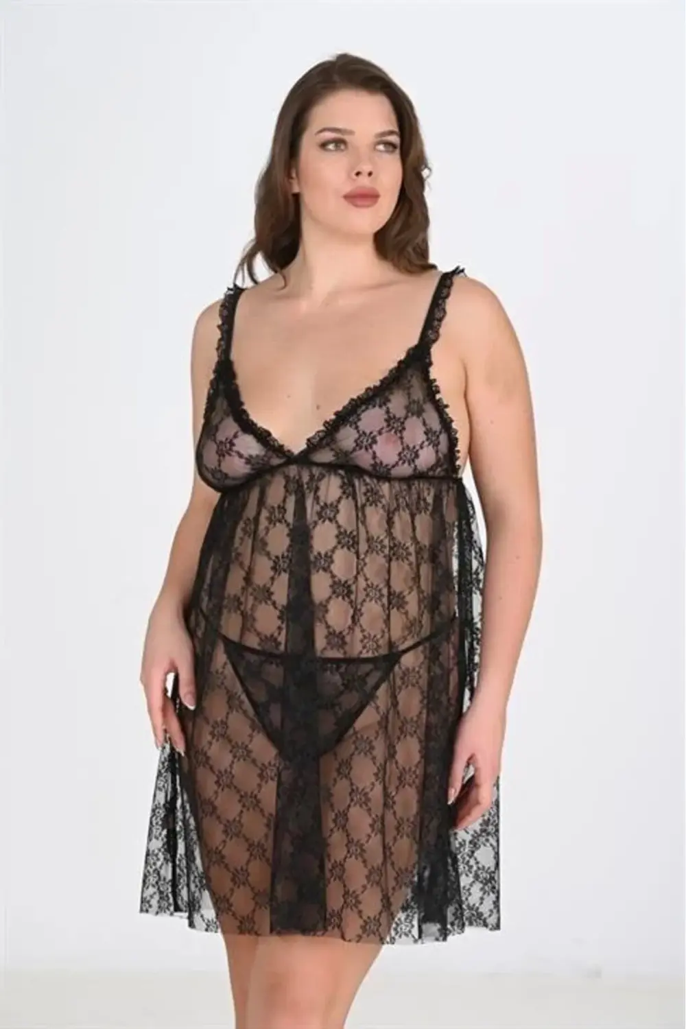 Büyük Beden Siyah Gecelik 3041 Büyük Beden Siyah Gecelik 3041