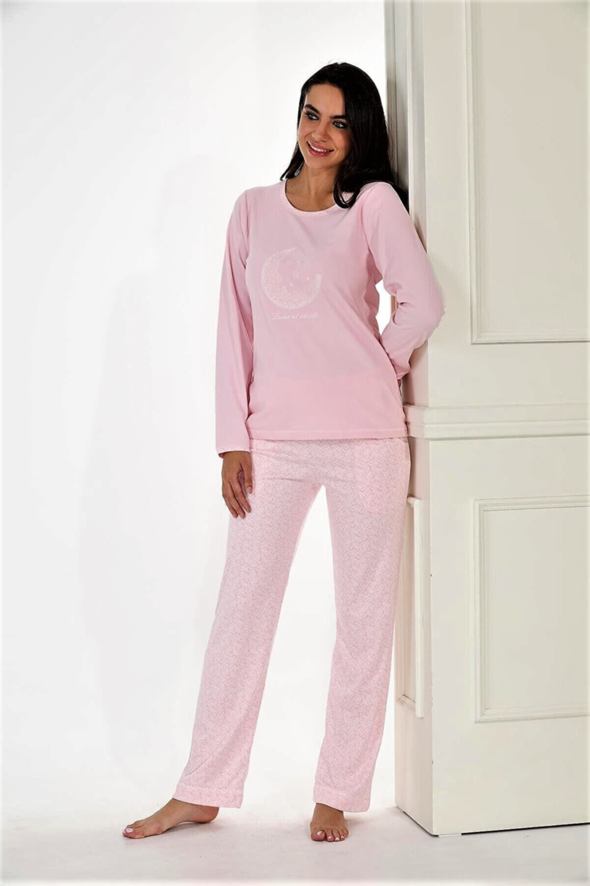 Büyük Beden Soft Pijama Takımı Kışlık Pembe