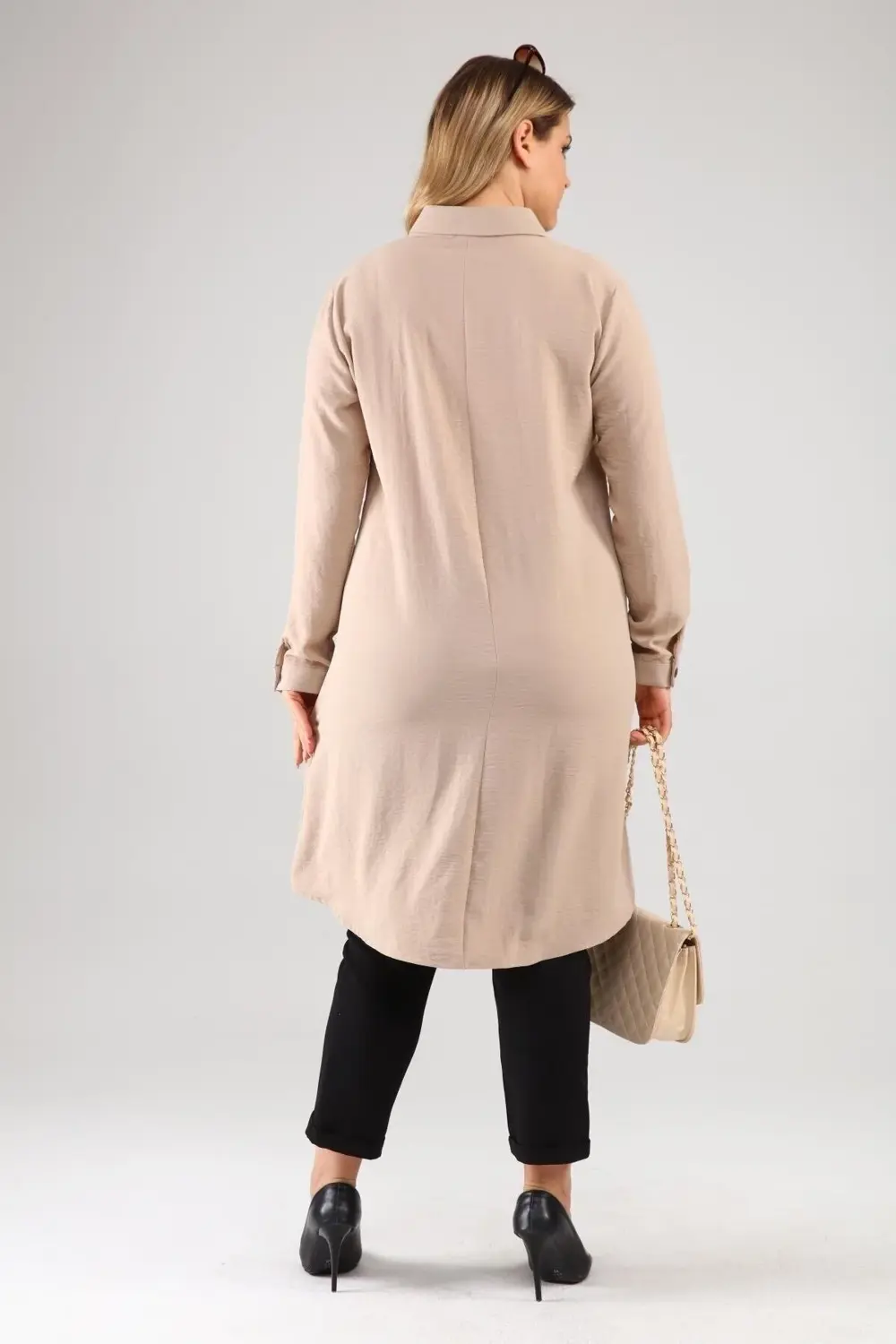 Buyuk Beden Tunik Tesettur Kadin Ayrobin Kumas