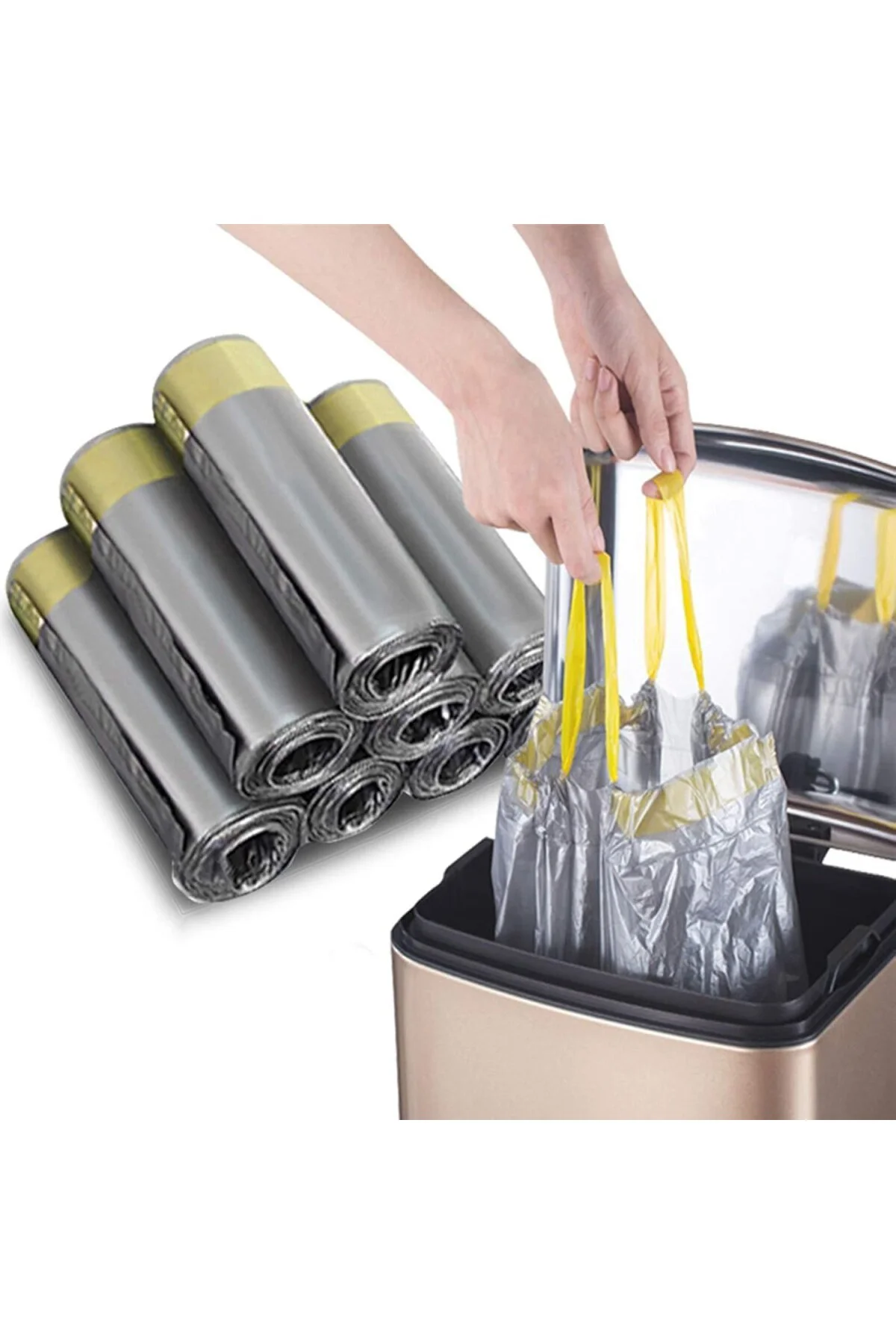 Büyük Boy 65X70 Kokulu Büzgülü Poşeti 5 Paket (50 Adet) Torbası 6