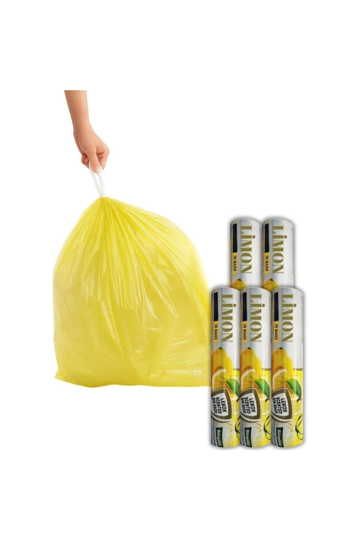 Büyük Boy 65X70 Kokulu Büzgülü Poşeti 5 Paket (50 Adet) Torbası 6