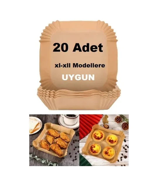 Büyük Boy Air Fryer Fritöz Pişirme Kağıdı 50 Adet