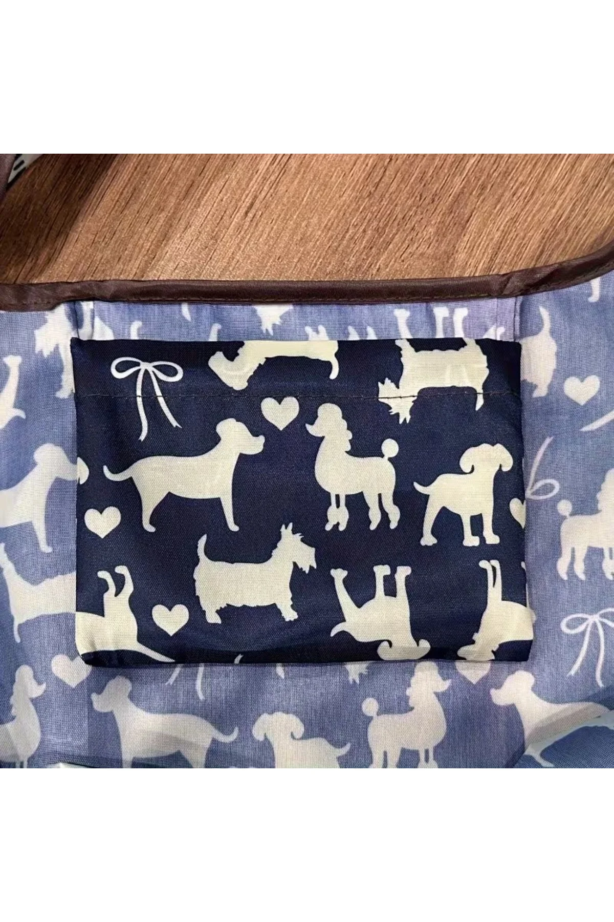 Büyük Boy Alışveriş ve Pazar Çantası, Dayanıklı Polyester Omuz Tote Çanta köpek baskılı - Görsel 3