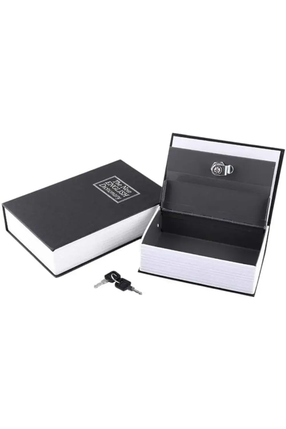 Büyük Boy Anahtarlı Kitap Görünümlü Gizli Kasa Çelik Kasa Altın K