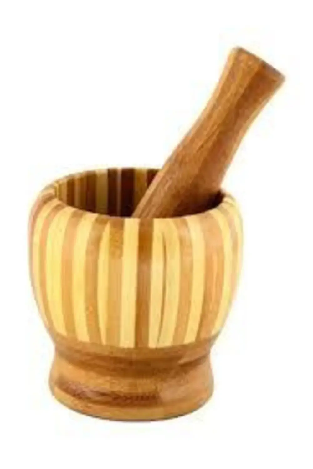 Büyük Boy Bambu Havan Ahşap Havandan Daha Kaliteli Ceviz Sarımsak