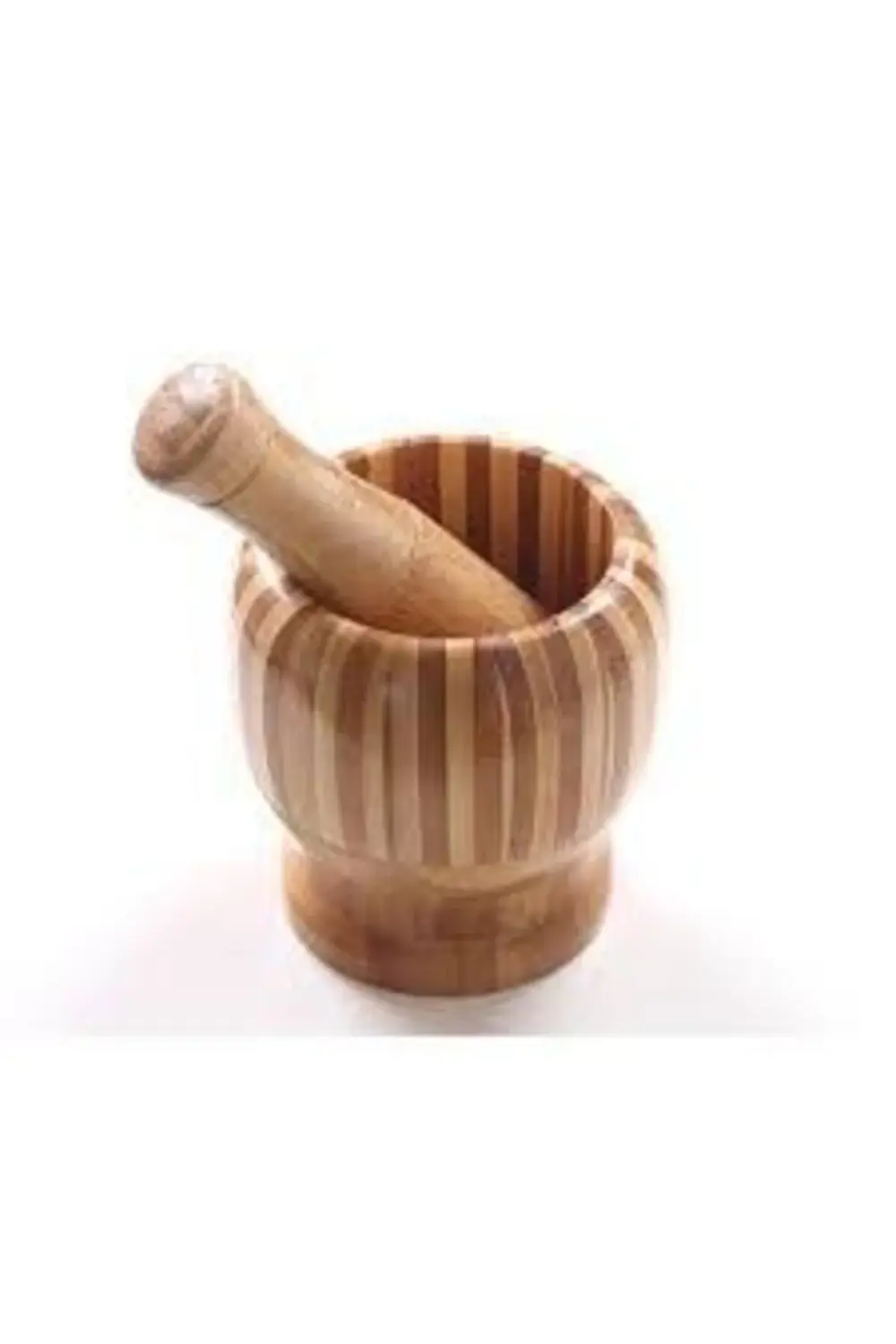 Büyük Boy Bambu Havan Ahşap Havandan Daha Kaliteli Ceviz Sarımsak