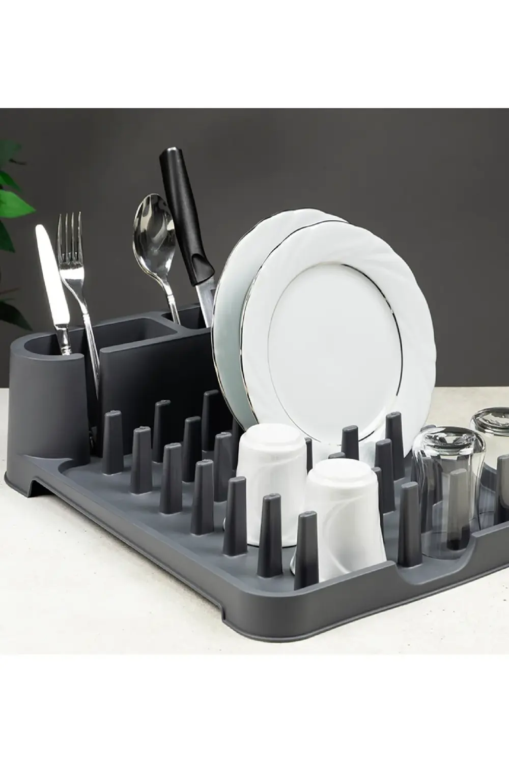 Büyük Boy Bulaşıklık Çatal Bıçak Tabak Kurutmalık Tezgah Üstü Kur