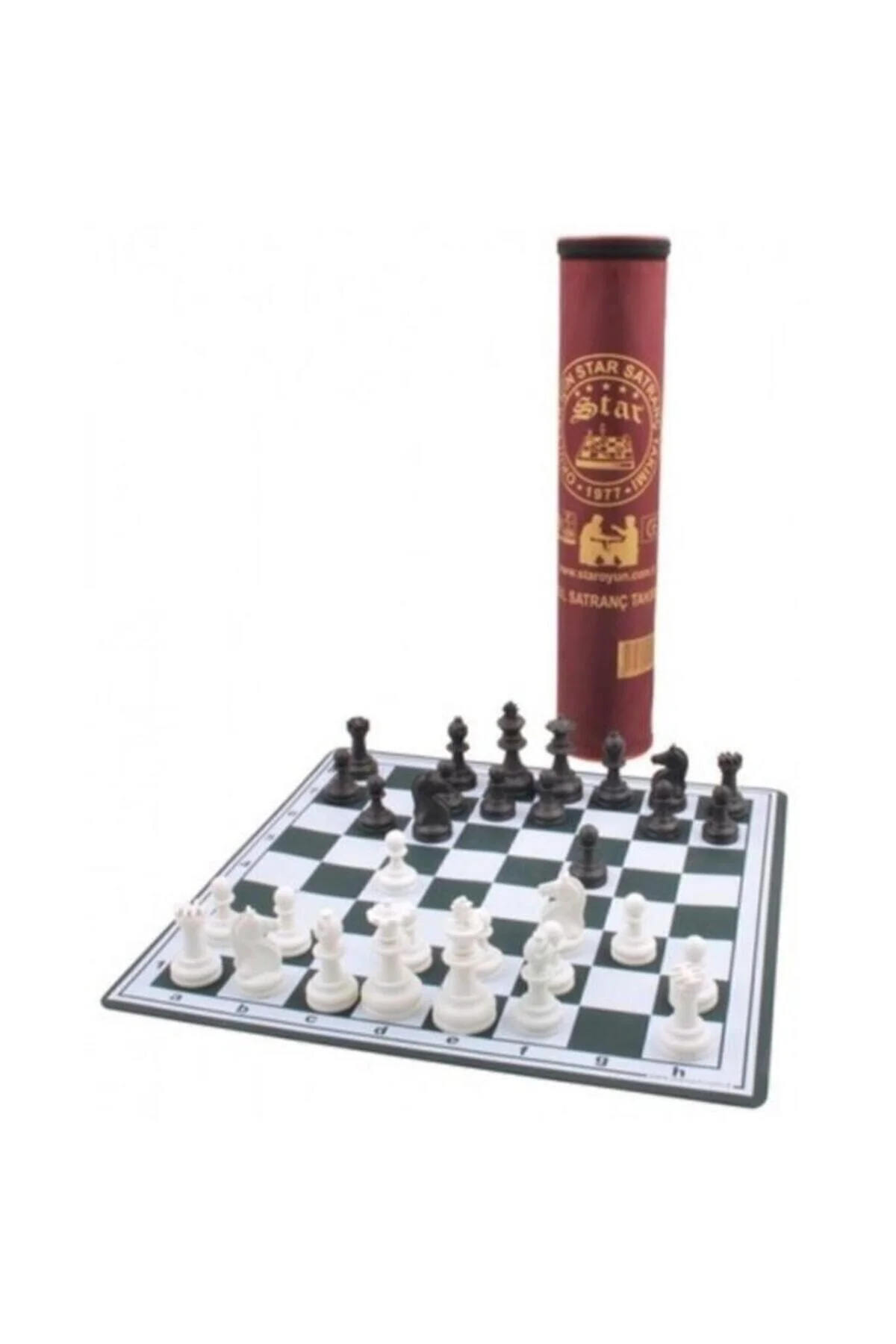 Büyük boy çantalı rulo satranç seti 45x45cm muhafazalı taş ve tahta ile - Hobi &amp; Eğlence