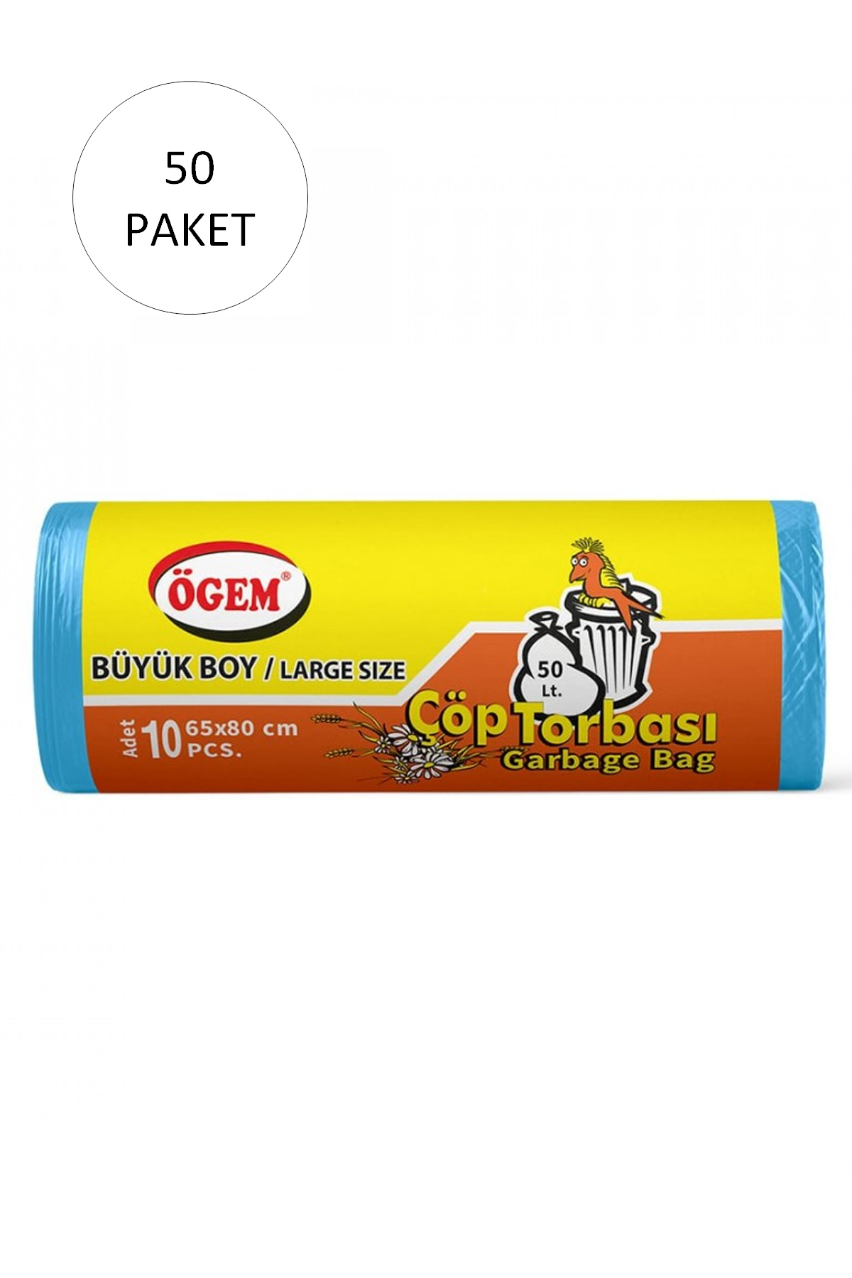 Just Cheap Store Büyük Boy Çöp Torbasi 65 X 80 Cm 10 Lu Rulo X 50 Paket = 500 Adet