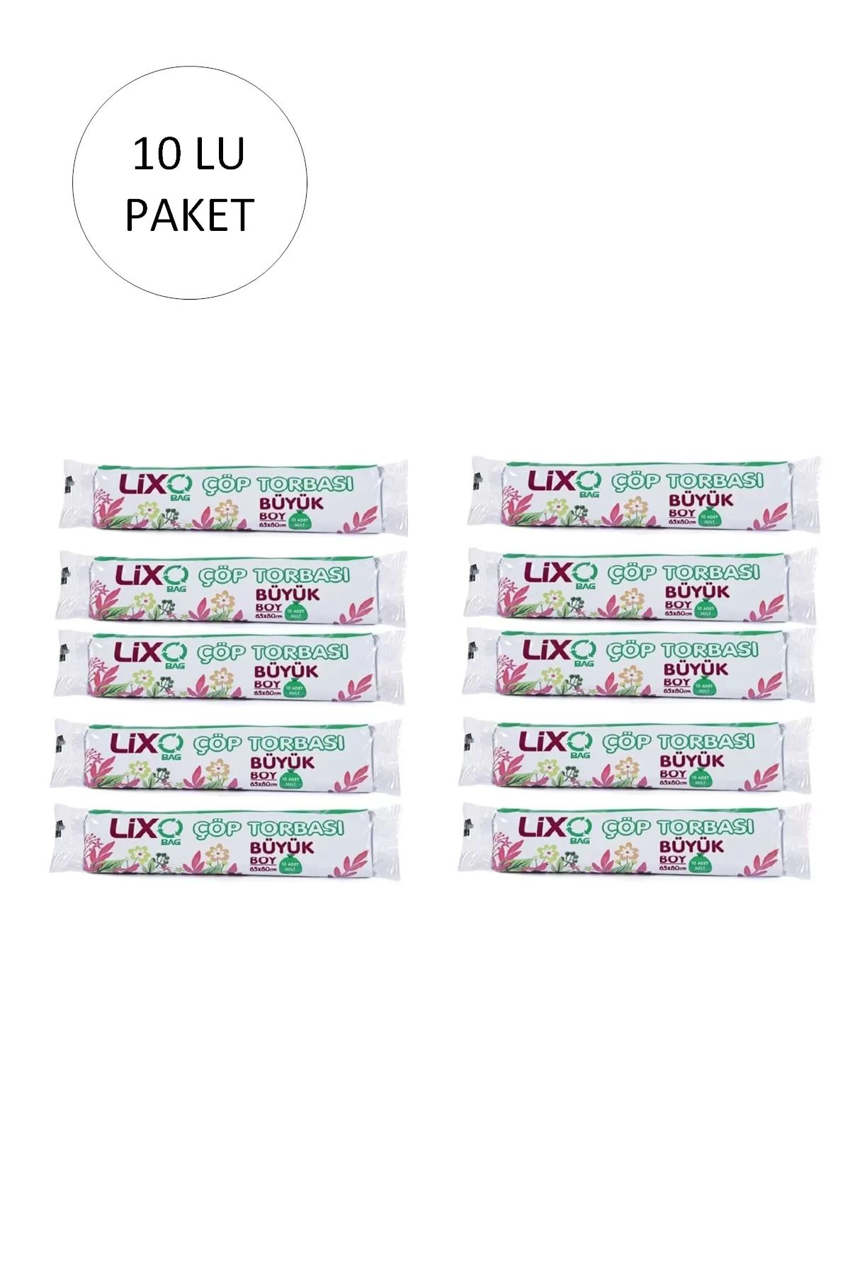 Lamfer Büyük Boy Çöp Torbası 65 X 80 Cm 10 Lu Rulo X 10 Paket = 100 Adet