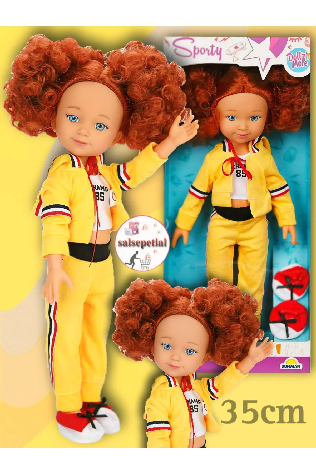 Büyük Boy Et Bebek 35cm Mina Sporcu Bebek Gerçekçi Aksesuarlı Mod