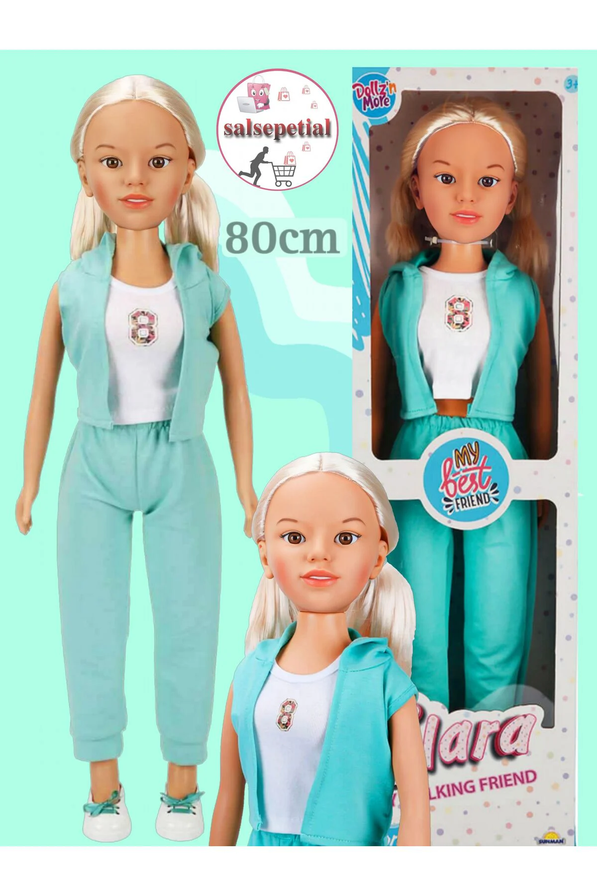Büyük Boy Et Bebek 80cm Yürüyüş Arkadaşım Clara Sporty 80 cm Yeşi