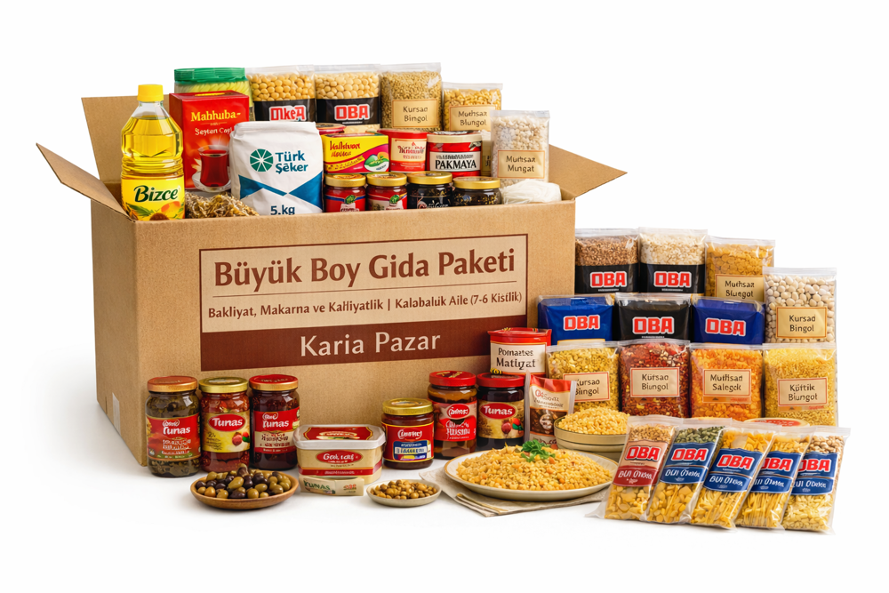 Büyük Boy Gıda Paketi | Bakliyat, Makarna ve Kahvaltılık | Kalaba