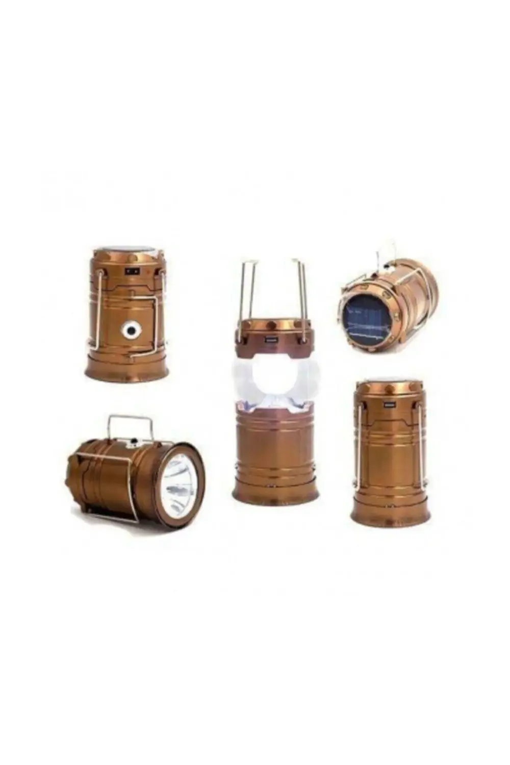 Büyük Boy Güneş Enerjili Kamp Feneri Işıldak Lamba Usb Powerbank