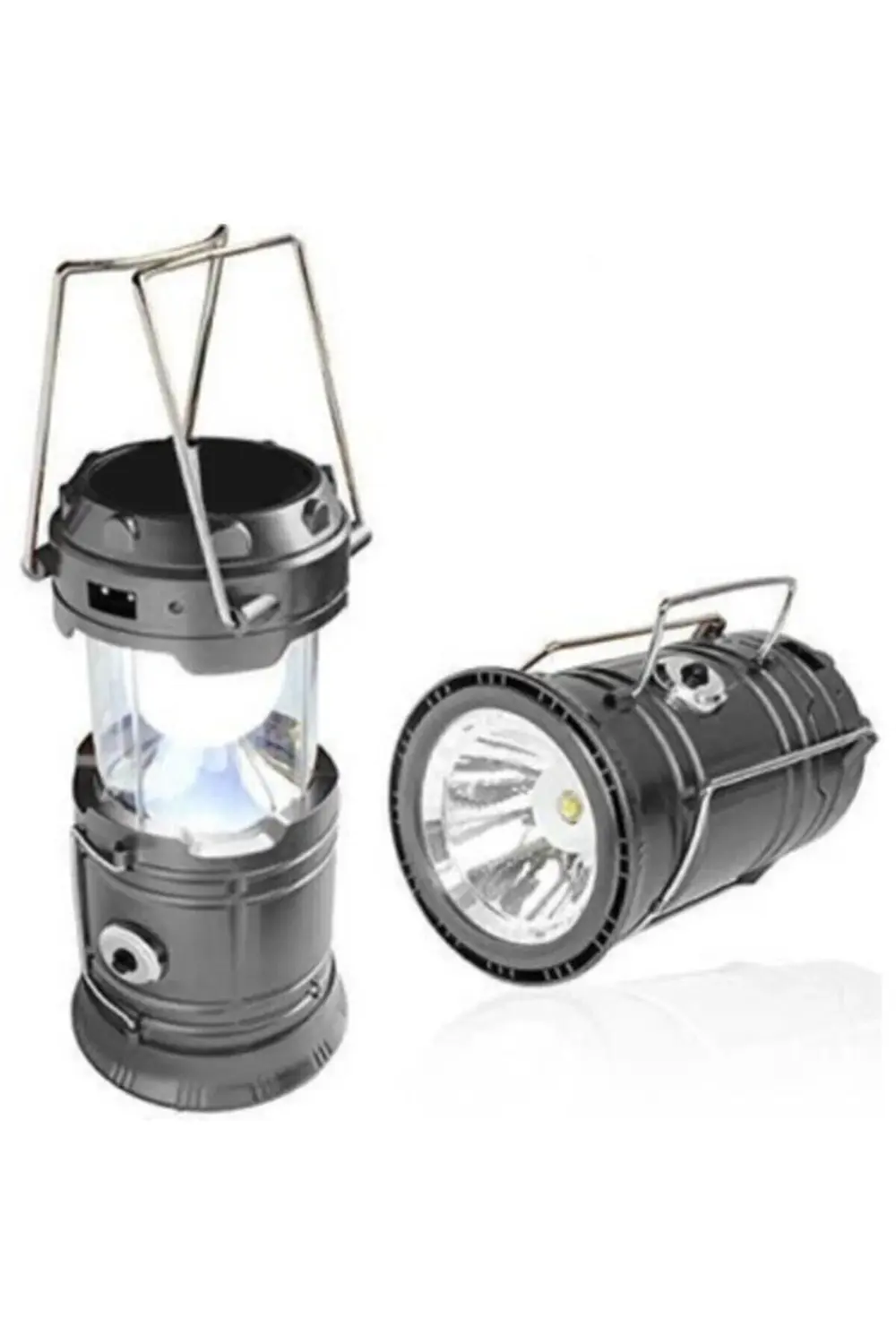 Büyük Boy Güneş Enerjili Kamp Feneri Işıldak Lamba Usb Powerbank