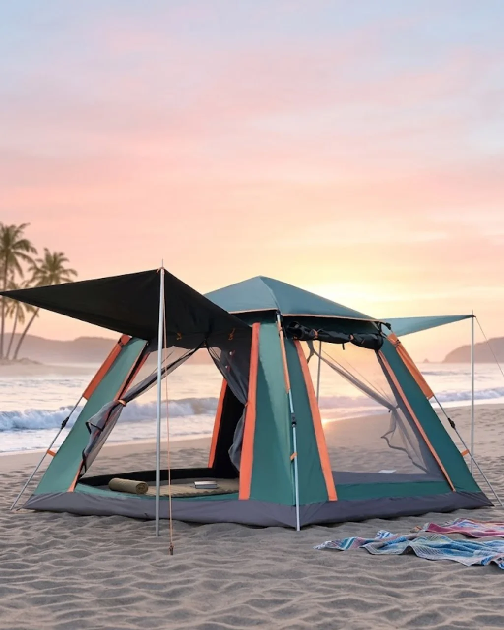 Büyük Boy Kamp Çadırı Güneşlikli 4 5 Kişilik Taşınabilir Outdoor 