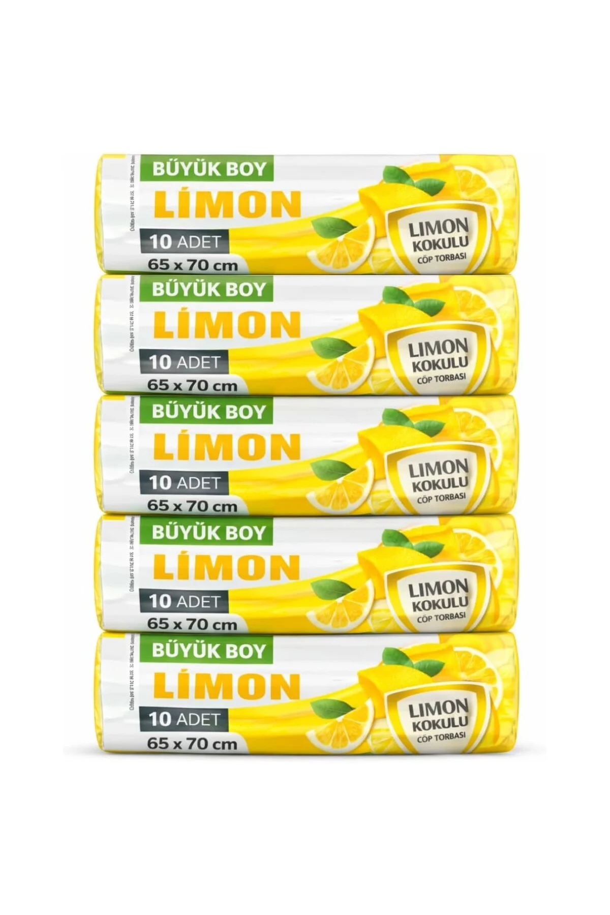 Büyük Boy Limon Kokulu Büzgülü Torbası, 65x70 cm, 60 Litre, Su Ge
