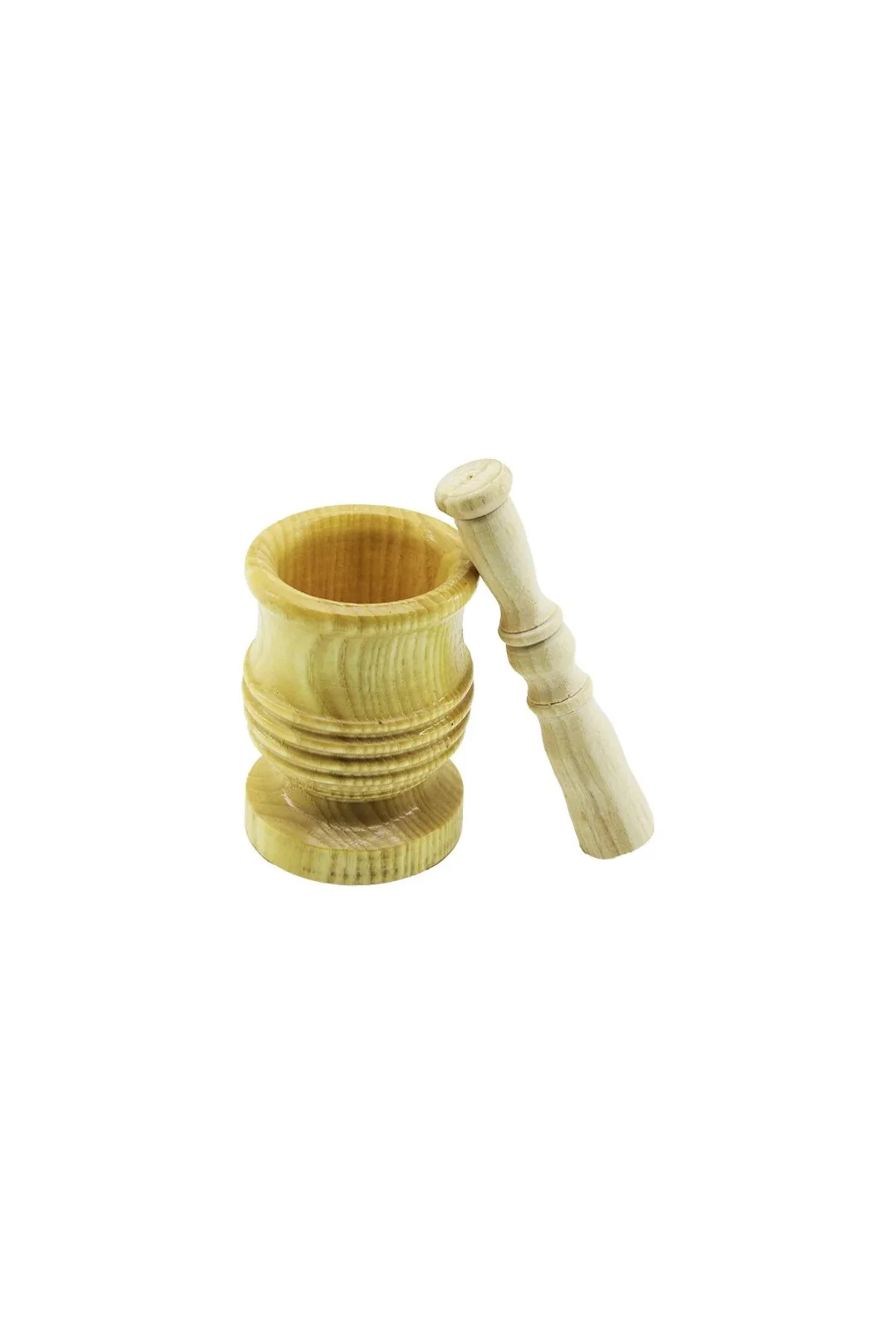 Büyük Boy Lüx Ahşap Havan Sarımsak Dövecek Ç: 8.3CM--D: 7CM--Y: 12CM Fileli Ambalaj