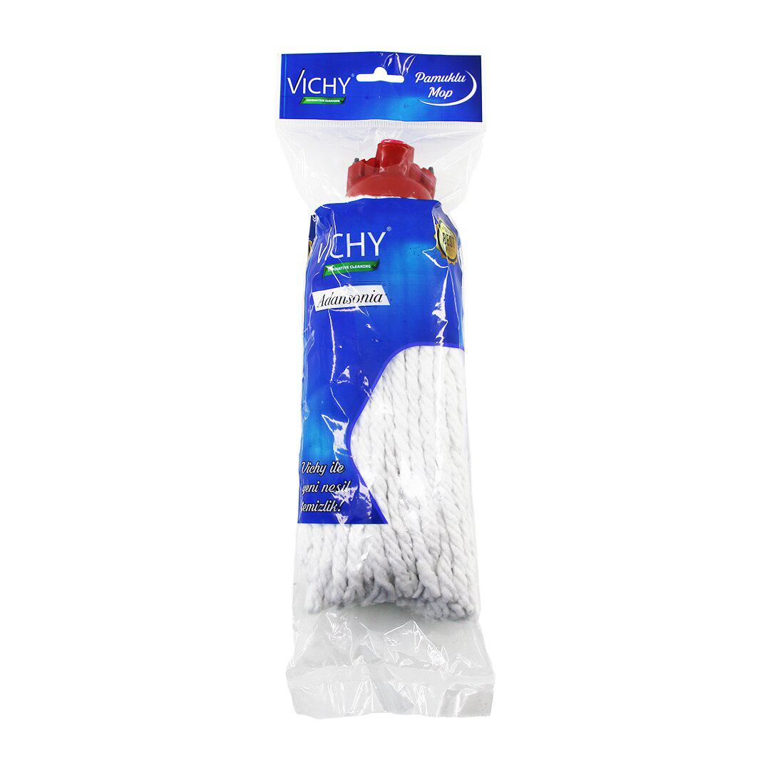 BÜYÜK BOY  ÖRGÜLÜ İPLİ = 27CM  PÜSKÜL PAMUK MOP (4741)