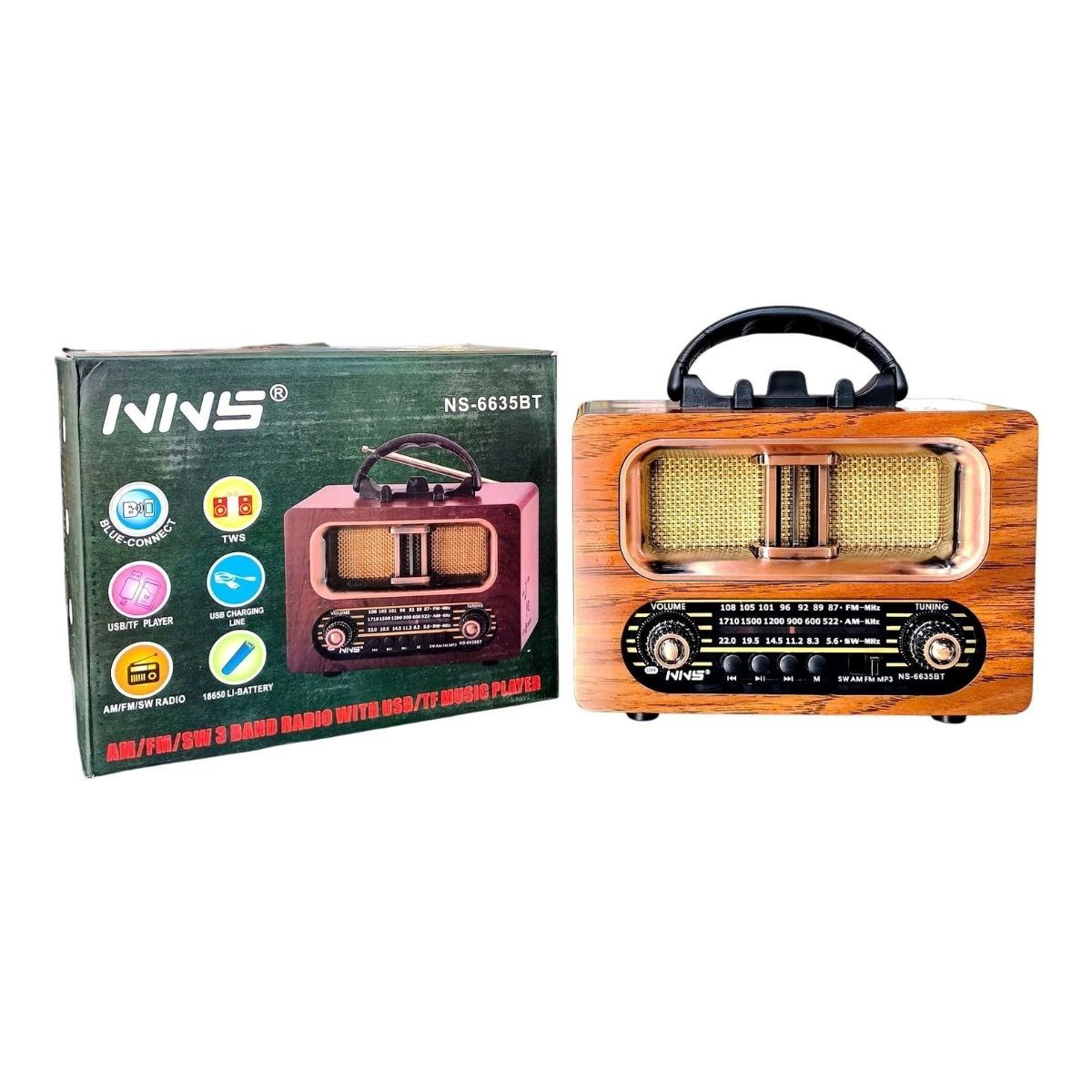 Büyük Boy Retro, Nostaljik, Ahşap Tasarım Bluetooth Hoparlörlü, Ş