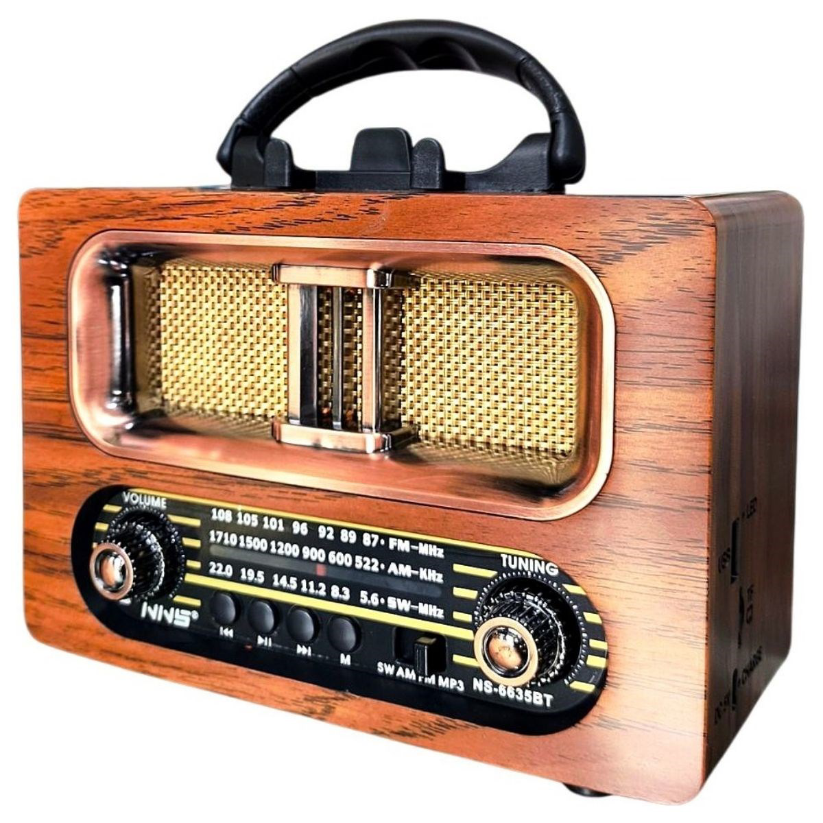 Büyük Boy Retro, Nostaljik, Ahşap Tasarım Bluetooth Hoparlörlü, Ş