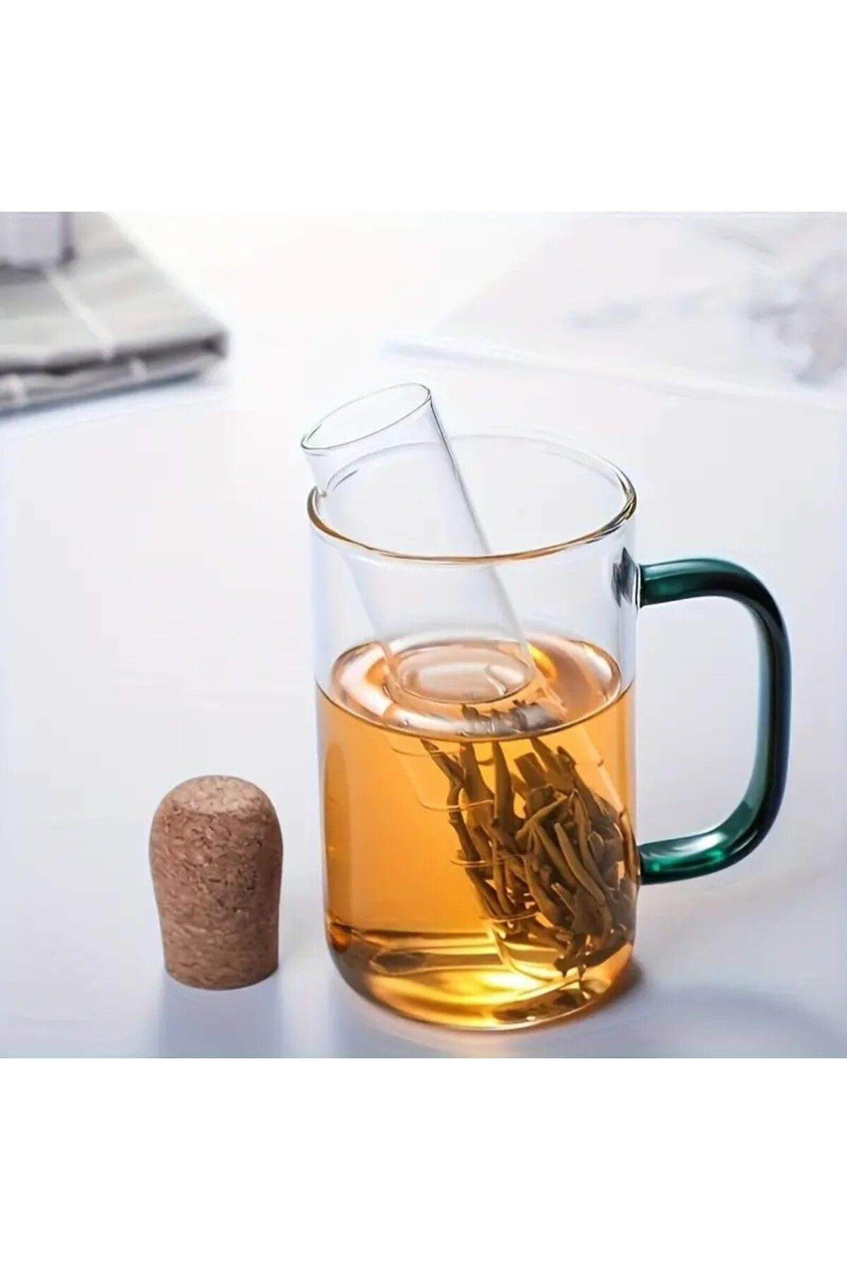 Büyük Boy Şeffaf Cam Çay Filtresi Çay Demlik Cam Çay Süzgeci Çay 