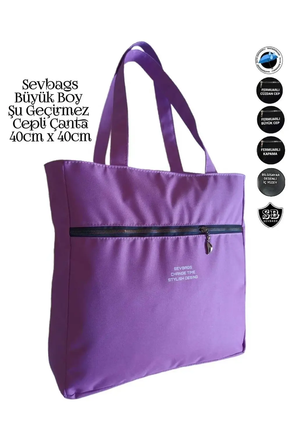 BÜYÜK BOY SU GEÇİRMEZ CEPLİ KADIN OMUZ VE KOL ÇANTASI