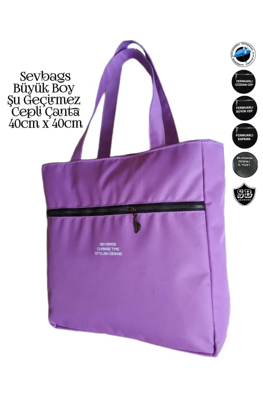 BÜYÜK BOY SU GEÇİRMEZ CEPLİ KADIN OMUZ VE KOL ÇANTASI